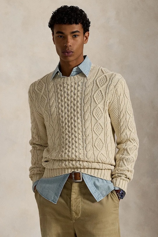 Βαμβακερό πουλόβερ Polo Ralph Lauren βαμβάκι κίτρινο 710917054