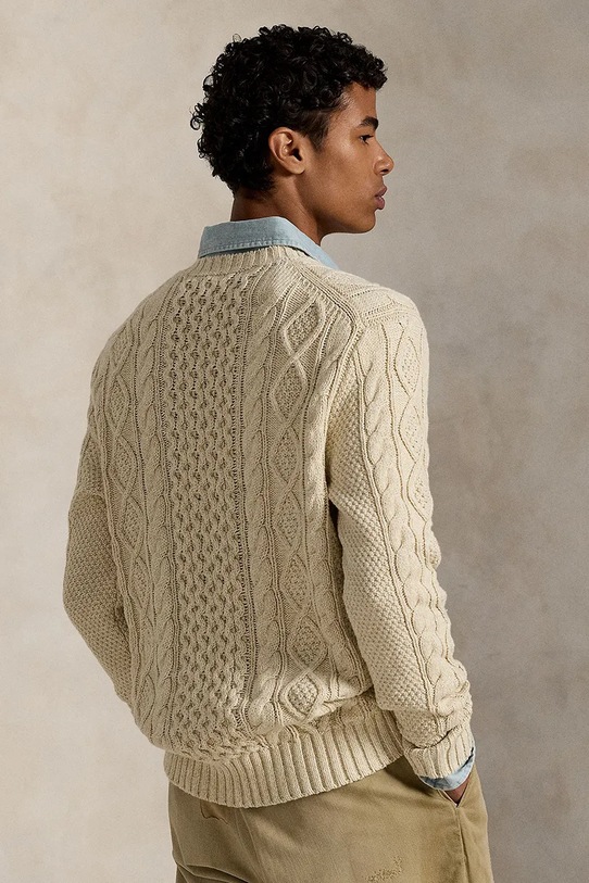 Βαμβακερό πουλόβερ Polo Ralph Lauren 710917054 κίτρινο AW25