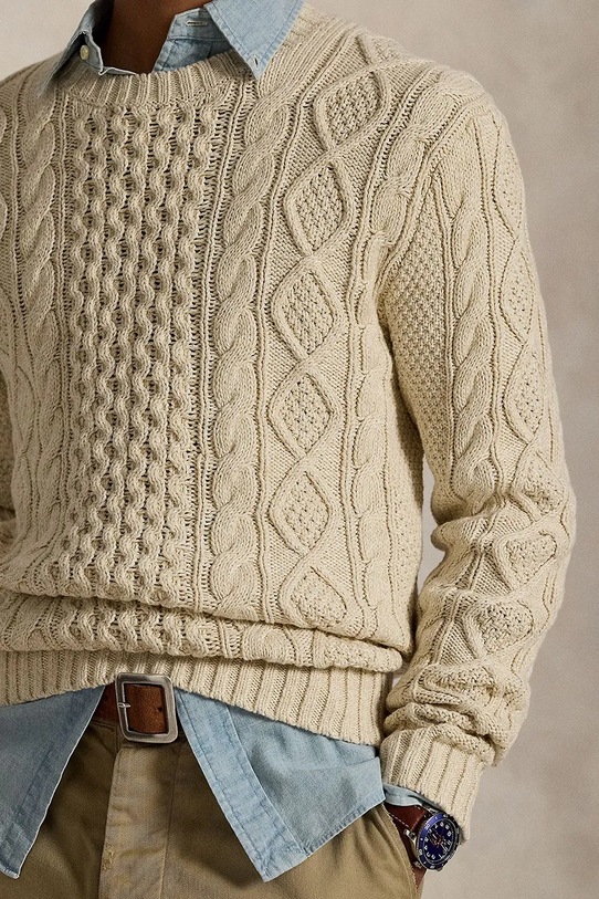 Βαμβακερό πουλόβερ Polo Ralph Lauren κίτρινο 710917054