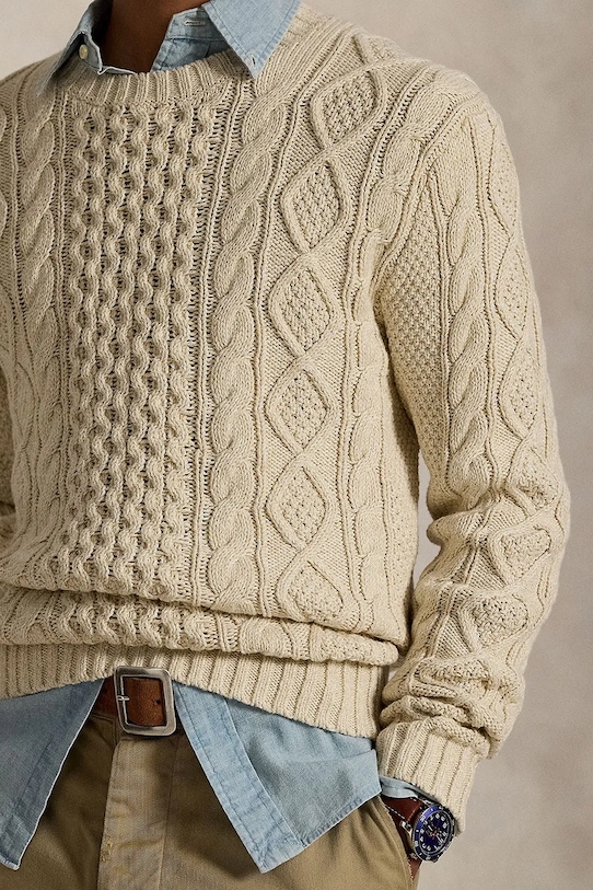 Polo Ralph Lauren sweter bawełniany żółty 710917054