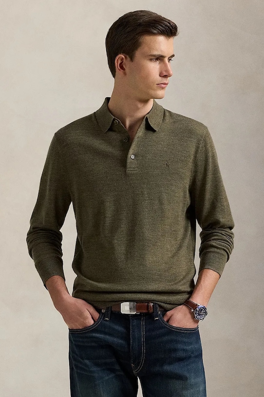 Sveter Polo Ralph Lauren so zapínaním zelená 710941104