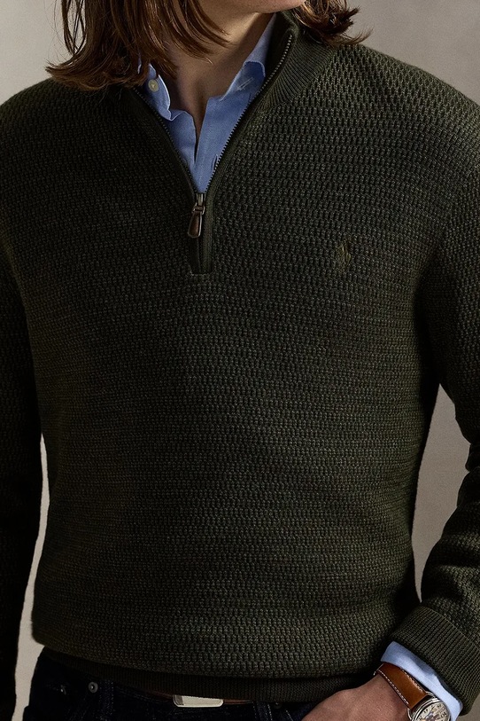 Polo Ralph Lauren sweter wełniany zielony 710948865