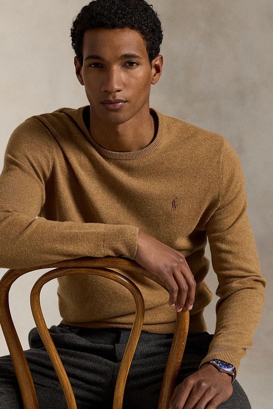 Шерстяной свитер Polo Ralph Lauren 710974148 жёлтый