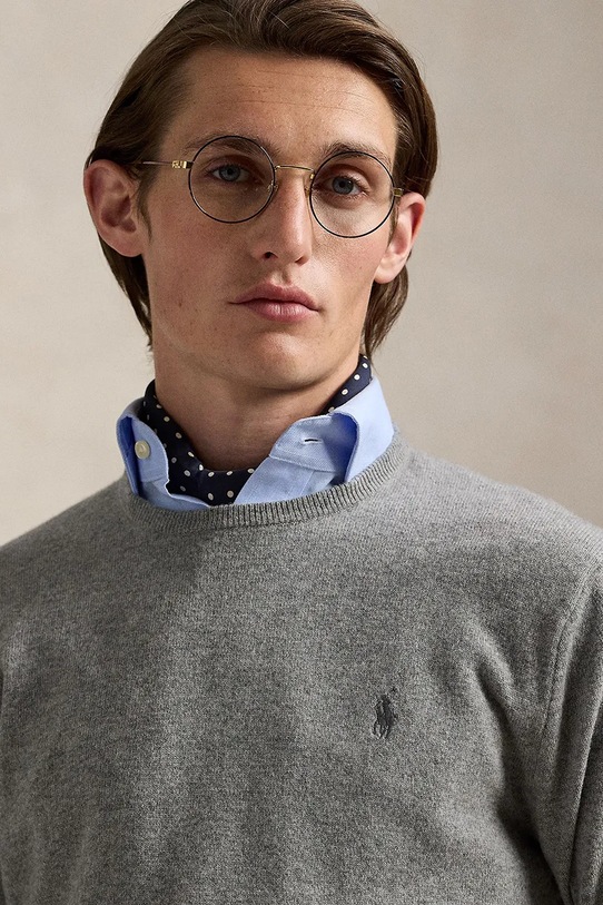 Vlněný svetr Polo Ralph Lauren šedá 710974148