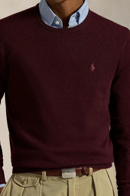 Vlněný svetr Polo Ralph Lauren burgundské 710974148