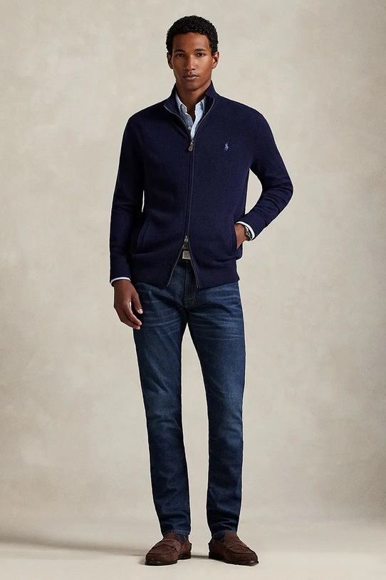 Odzież Polo Ralph Lauren kardigan wełniany 710974149 granatowy