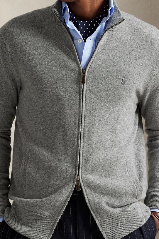 Polo Ralph Lauren kardigan wełniany szary 710974149