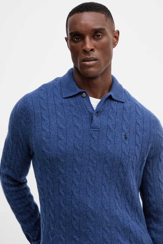 Vlněný svetr Polo Ralph Lauren modrá 710974165