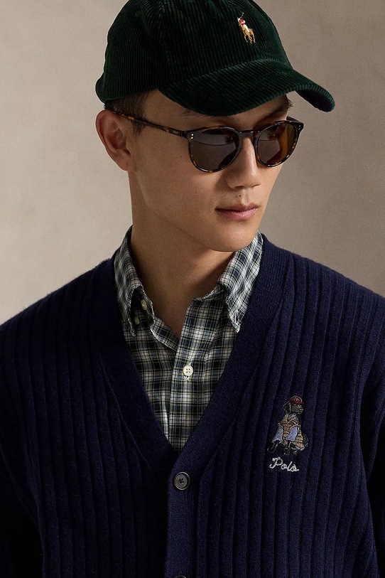 Polo Ralph Lauren kardigan wełniany granatowy 710979094