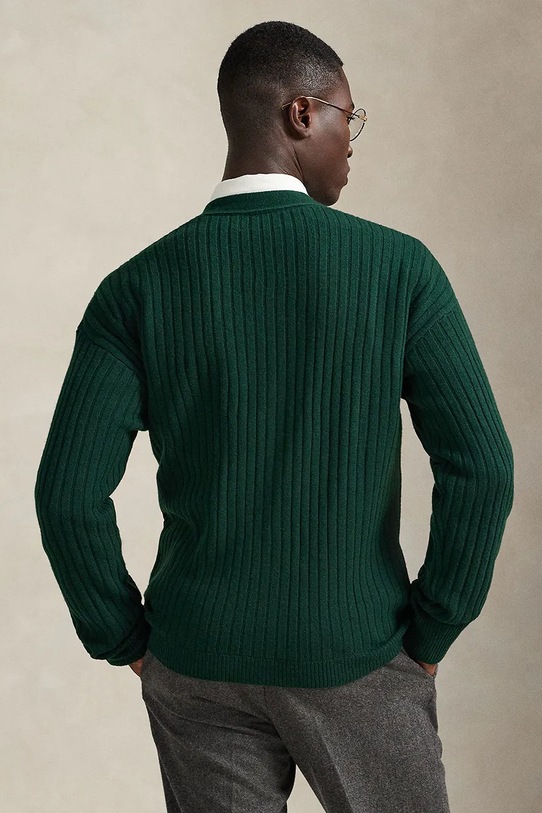 Polo Ralph Lauren kardigan wełniany 710979094 zielony AW25