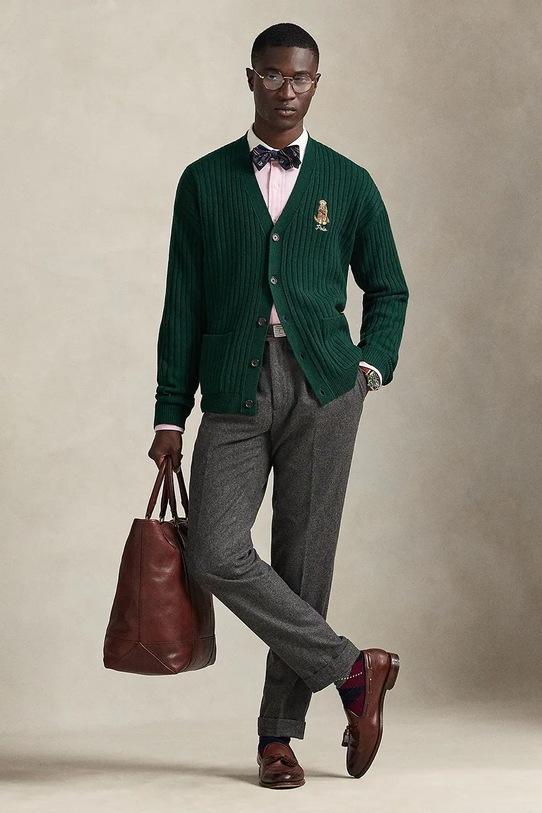 Odzież Polo Ralph Lauren kardigan wełniany 710979094 zielony