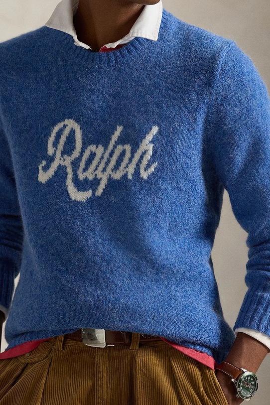Πουλόβερ με προσθήκη μαλλιού Polo Ralph Lauren μπλε 710979098