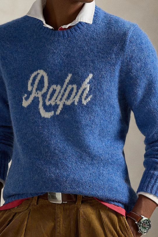Polo Ralph Lauren sweter z dodatkiem wełny niebieski 710979098
