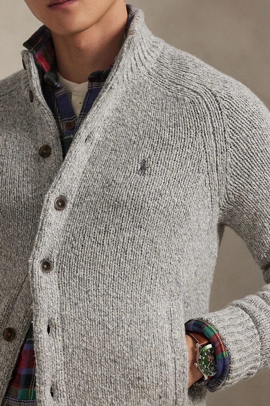 Кардиган з вовною Polo Ralph Lauren сірий 710979109