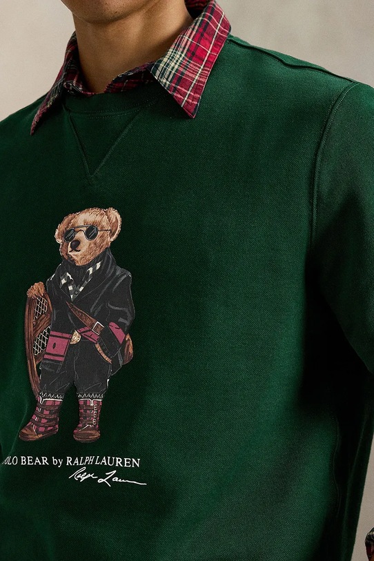 Βαμβακερή μπλούζα Polo Ralph Lauren πράσινο 710981794