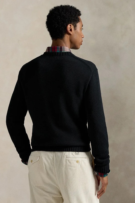 Πουλόβερ με μείγμα κασμίρ Polo Ralph Lauren 710982140 μαύρο AW25