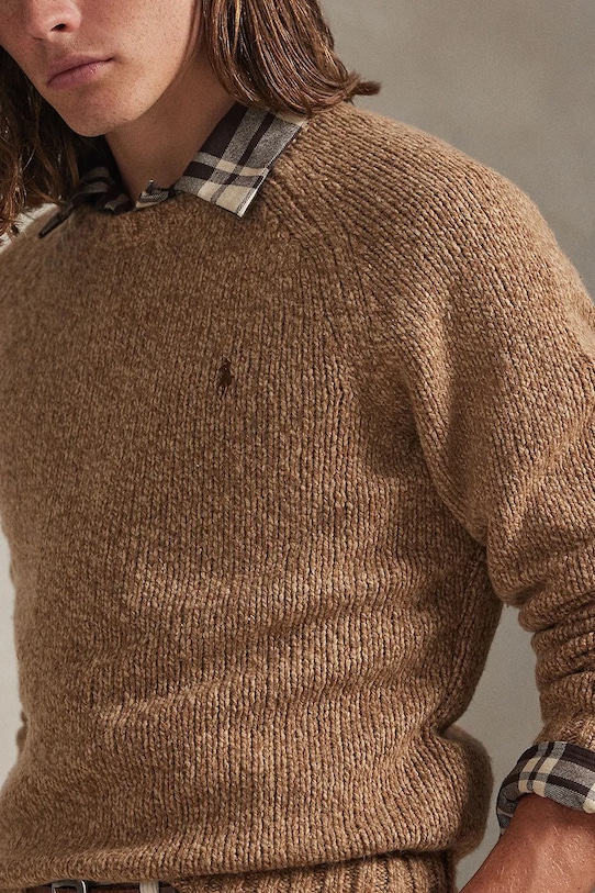 Oblečení Svetr s příměsí vlny Polo Ralph Lauren 710982142 hnědá