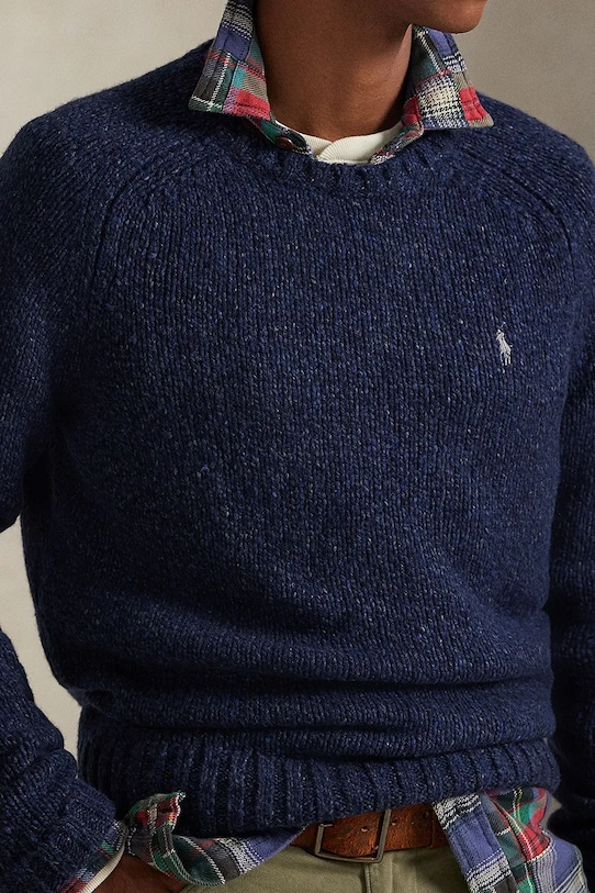 Polo Ralph Lauren pulover din amestec de lână bleumarin 710982142