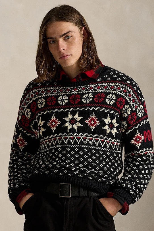 Πουλόβερ με μείγμα κασμίρ Polo Ralph Lauren με μείγμα μαλλιού πολύχρωμο 710982258