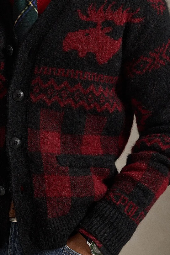 Кардиган з додаванням вовни Polo Ralph Lauren бордо 710982260