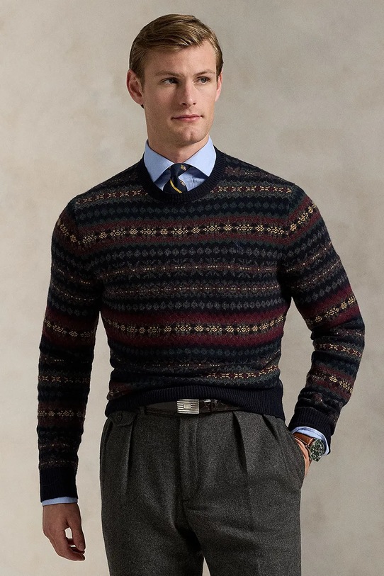 Μάλλινο πουλόβερ Polo Ralph Lauren μαλλί πολύχρωμο 710981615