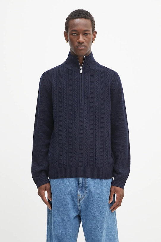 A.P.C. woolen jumper Pull Theo melange navy WVBCZ.H23416