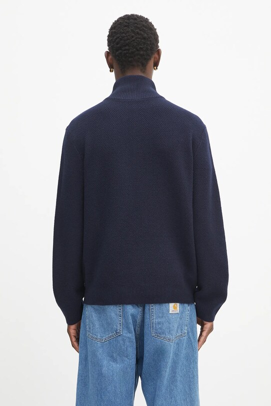 Odzież A.P.C. sweter wełniany Pull Theo WVBCZ.H23416 granatowy