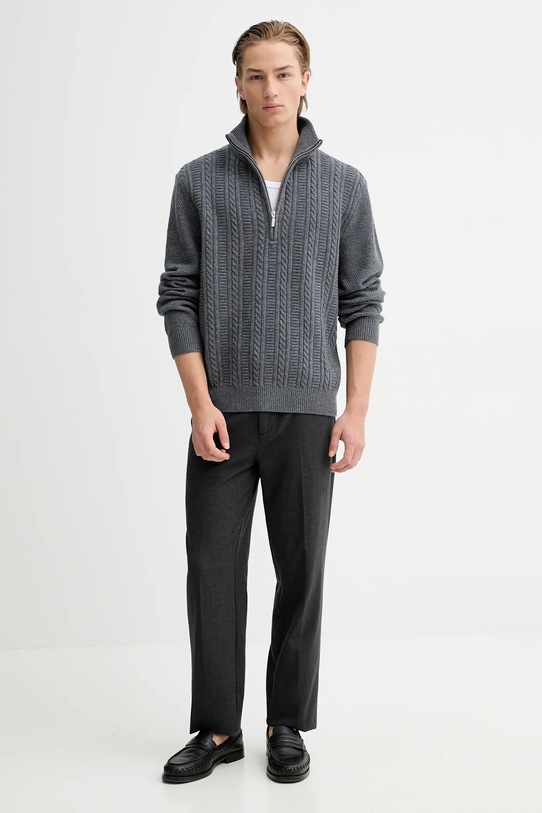 A.P.C. sweter wełniany Pull Theo WVBCZ.H23416 szary AW25