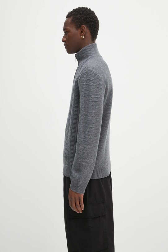 A.P.C. sweter wełniany Pull Theo WVBCZ.H23416 szary AW25