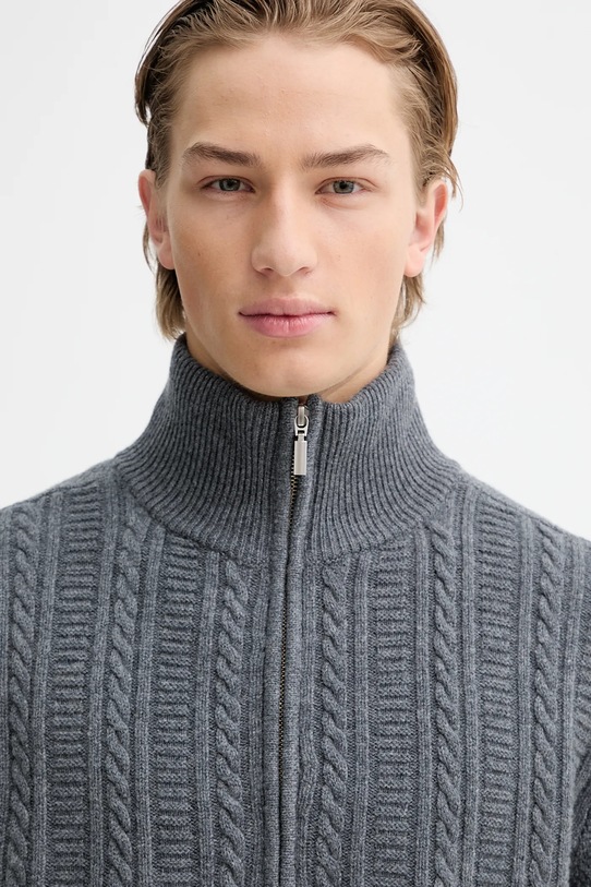 A.P.C. sweter wełniany Pull Theo szary WVBCZ.H23416