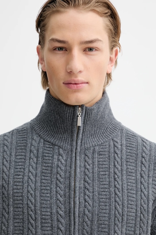 A.P.C. sweter wełniany Pull Theo szary WVBCZ.H23416