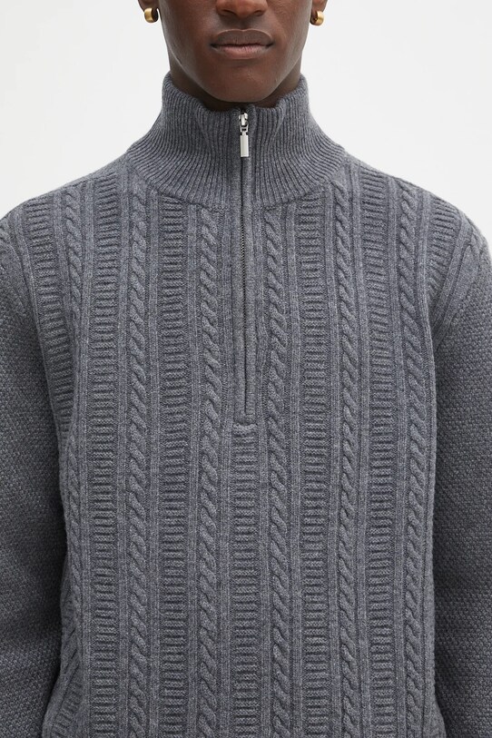A.P.C. sweter wełniany Pull Theo szary WVBCZ.H23416