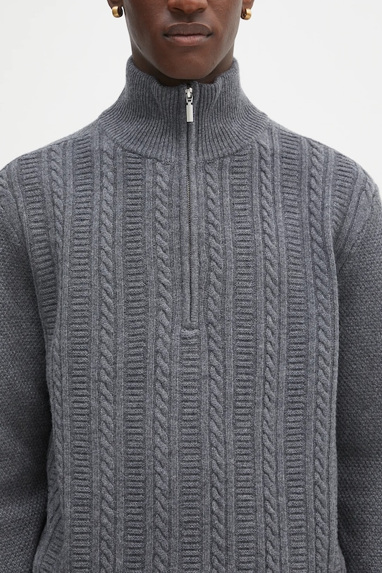 Vuneni pulover A.P.C. Pull Theo siva WVBCZ.H23416