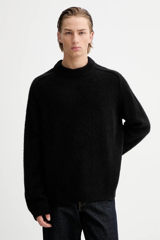 A.P.C. sweter z dodatkiem wełny Pull Tyler okrągły czarny WPABE.H23243