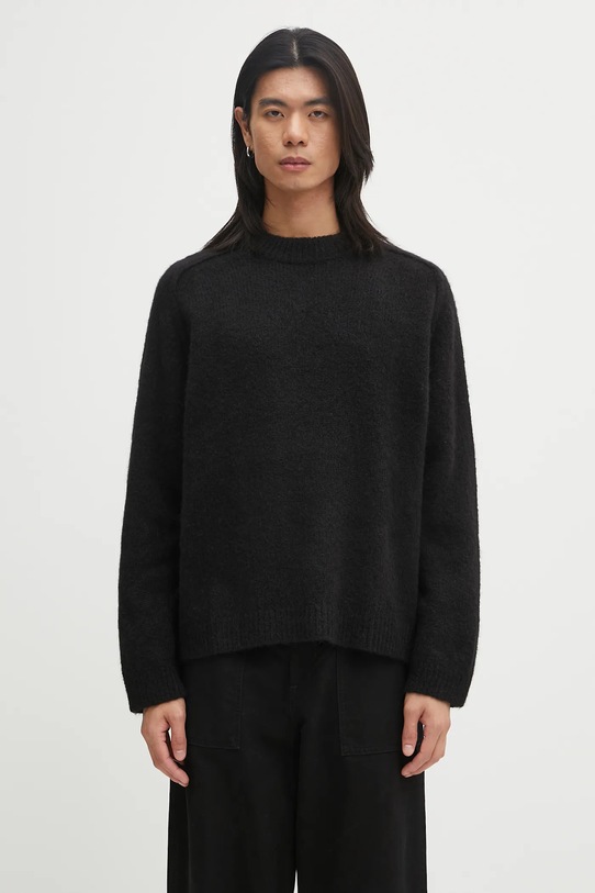 A.P.C. sweter z dodatkiem wełny Pull Tyler okrągły czarny WPABE.H23243