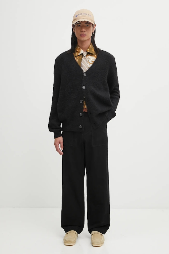 A.P.C. kardigan z dodatkiem wełny Cardigan Davis WPABE.M22330 czarny