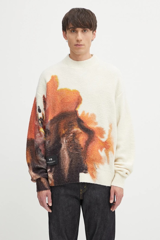 Y-3 wool blend jumper Graphic chunky beige JX7332