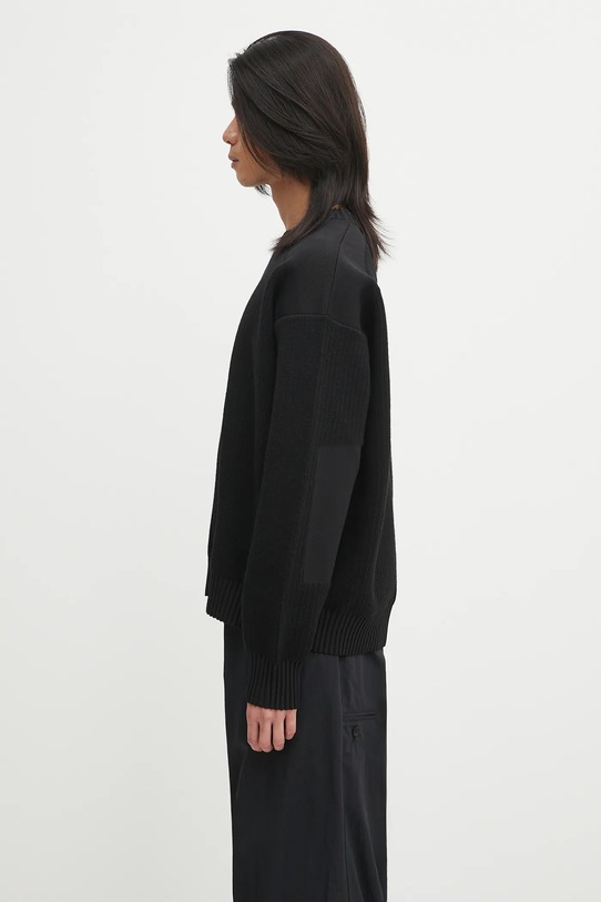 Y-3 sweter z wełną Padded Knit Crew KD2555 czarny AW25