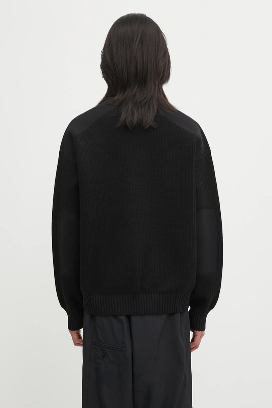 Odzież Y-3 sweter z wełną Padded Knit Crew KD2555 czarny