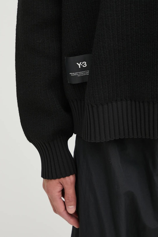 Y-3 sweter z wełną Padded Knit Crew KD2555 czarny