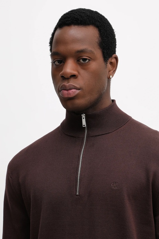 Πουλόβερ Calvin Klein καφέ LV040BM356