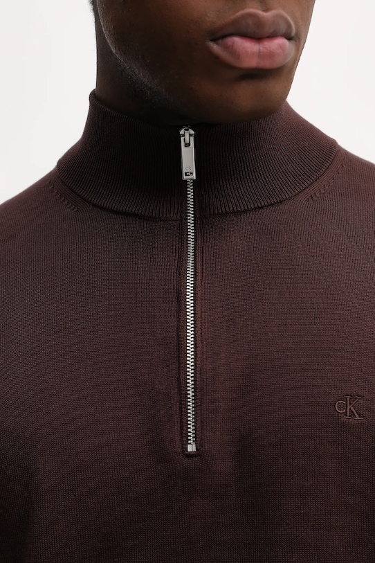 Πουλόβερ Calvin Klein LV040BM356 καφέ