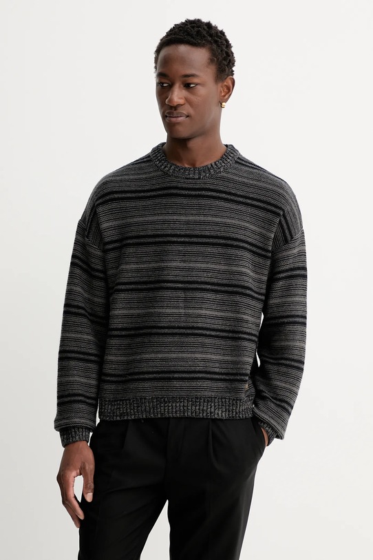 Πουλόβερ με προσθήκη μαλλιού Guess Originals στρογγυλό γκρί M5BR02.Z0670