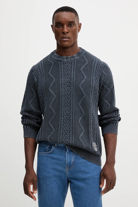 Pepe Jeans sweter bawełniany okrągły granatowy PM7000001