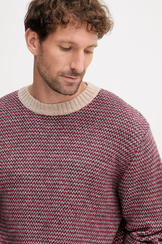 Pepe Jeans sweter z domieszką wełny bordowy PM7000017