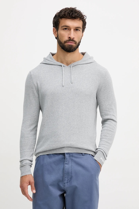 Pepe Jeans sweter z domieszką kaszmiru szpic szary PM7000009