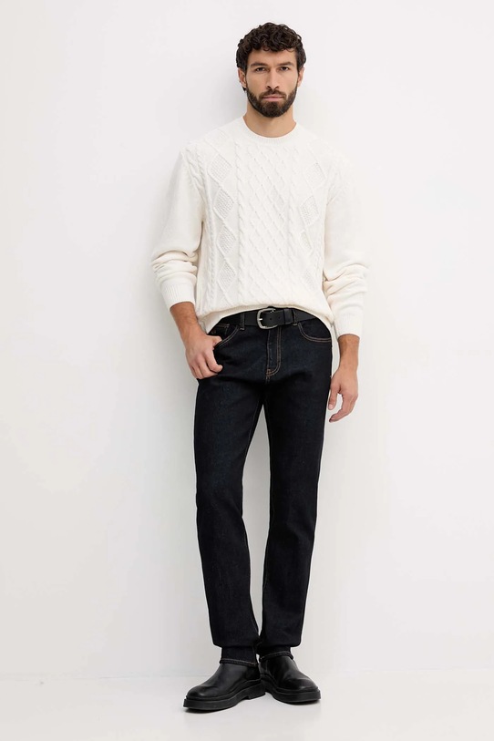 Armani Exchange sweter z dodatkiem wełny XM001331.AF13776 beżowy AW25