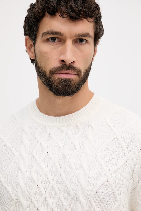 Armani Exchange sweter z dodatkiem wełny beżowy XM001331.AF13776