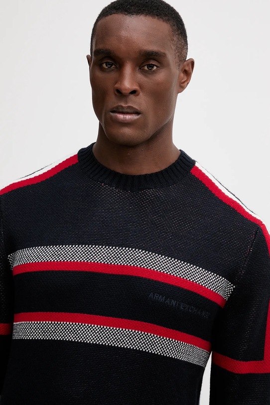Armani Exchange sweter z dodatkiem wełny granatowy XM001341.AF13776