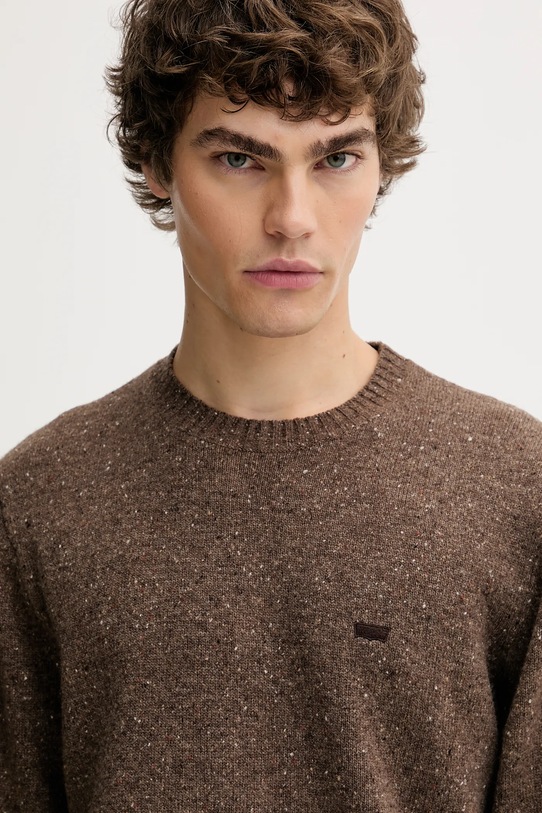 Levi's sweter z dodatkiem wełny brązowy A4320.0027
